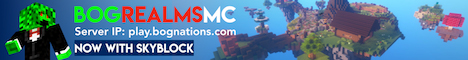 BogRealmsMC Skyblock Minecraft Server banner