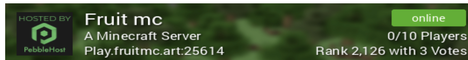 Fruit mc Minecraft Server banner