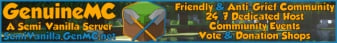 GenuineMC Minecraft Server banner