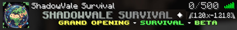 ShadowVale Survival Minecraft Server banner
