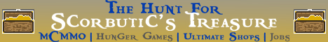 The Hunt for Scorbutics Treasure Minecraft Server banner