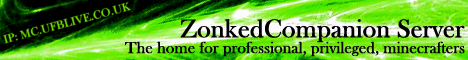 The ZonkedCompanion Redstone Server Minecraft Server banner