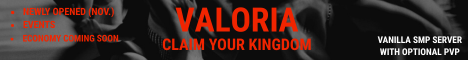 Valoria SMP Minecraft Server banner