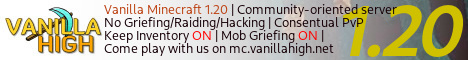 Vanilla High Minecraft Server banner